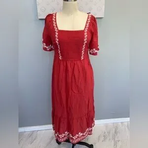 red fit and flare dress Mini therush UK Size:16 Black and Blue Tulle